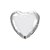 Balão de Festa Microfoil 18" 46cm - Coração Chrome Prata - 1 unidade - Qualatex Outlet - Rizzo - Imagem 1