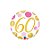 Balão de Festa Microfoil 18" 46cm - Redondo Número 60 com Pontos Rosa/Ouro  - 1 unidade - Qualatex Outlet - Rizzo - Imagem 1