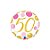 Balão de Festa Microfoil 18" 46cm - Redondo Número 50 com Pontos Rosa/Ouro  - 1 unidade - Qualatex Outlet - Rizzo - Imagem 1
