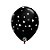 Balão de Festa Látex Liso Decorado - Estrelas Preto e Branco - 11" 28cm - 50 unidades - Qualatex Outlet - Rizzo - Imagem 1