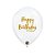 Balão de Festa Látex Liso Decorado - Happy Birthday Transparente - 11" 28cm - 50 unidades - Qualatex Outlet - Rizzo - Imagem 1