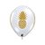 Balão de Festa Látex Liso Decorado - Abacaxi Transparente e Dourado - 11" 28cm - 50 unidades - Qualatex Outlet - Rizzo - Imagem 1