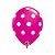 Balão de Festa Látex Liso Decorado - Pontos Polka Cereja e Branco - 11" 28cm - 50 unidades - Qualatex Outlet - Rizzo - Imagem 1