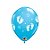 Balão de Festa Látex Liso Decorado - Pegadas de Bebê/Coração Azul - 11" 28cm - 6 unidades - Qualatex Outlet - Rizzo - Imagem 1
