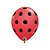 Balão de Festa Látex Liso Decorado - Pontos Polka Vermelho e Preto - 11" 28cm - 50 unidades - Qualatex Outlet - Rizzo - Imagem 1