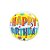 Balão de Festa Bubble 22" 56cm - Happy Birthday Faixas Amarelas - 1 unidade - Qualatex Outlet - Rizzo - Imagem 2