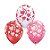 Balão de Festa Látex Liso Decorado - Corações Carimbados Sortido - 11" 28cm - 50 unidades - Qualatex Outlet - Rizzo - Imagem 1