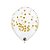 Balão de Festa Látex Liso Decorado - Pontos de Confete Transp/Dourado - 11" 28cm - 50 unidades - Qualatex Outlet - Rizzo - Imagem 1