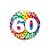 Balão de Festa Microfoil 18" 46cm - Redondo Número 60 com Confetes Coloridos - 1 unidade - Qualatex Outlet - Rizzo - Imagem 1
