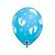 Balão de Festa Látex Liso Decorado - Pegadas de Bebê/Coração Azul - 11" 28cm - 50 unidades - Qualatex Outlet - Rizzo - Imagem 1