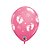 Balão de Festa Látex Liso Decorado - Pegadas de Bebê/Coração Rosa - 11" 28cm - 50 unidades - Qualatex Outlet - Rizzo - Imagem 1