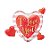 Balão de Festa Microfoil 18" 46cm - I Love You Listras Rosa e Corações - 1 unidade - Qualatex Outlet - Rizzo - Imagem 1