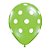 Balão de Festa Látex Liso Decorado - Pontos Verde Limão e Branco - 11" 28cm - 50 unidades - Qualatex Outlet - Rizzo - Imagem 1