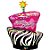 Balão de Festa Microfoil 41" 104cm - Bolo Listras de Zebra Flutuação Máxima - 1 unidade - Qualatex Outlet - Rizzo - Imagem 1