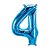Balão de Festa Microfoil 16" 32cm - Número 4 Azul - 1 unidade - Qualatex Outlet - Rizzo - Imagem 1