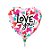 Balão de Festa Microfoil 9" 22cm - Coração Love You Corações Convergindo - 1 unidade - Qualatex Outlet - Rizzo - Imagem 1