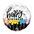 Balão de Festa Microfoil 9" 22cm - Redondo Happy Birthday Flores e Listras - 1 unidade - Qualatex Outlet - Rizzo - Imagem 1
