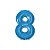 Balão de Festa Microfoil 34" 86cm - Número Oito Azul Safira - 1 unidade - Qualatex Outlet - Rizzo - Imagem 1