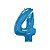 Balão de Festa Microfoil 34" 86cm - Número Quatro Azul Safira - 1 unidade - Qualatex Outlet - Rizzo - Imagem 1