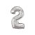Balão de Festa Microfoil 34" 86cm - Número Dois Prata - 1 unidade - Qualatex Outlet - Rizzo - Imagem 1