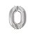 Balão de Festa Microfoil 34" 86cm - Número Zero Prata - 1 unidade - Qualatex Outlet - Rizzo - Imagem 1