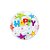 Balão de Festa Bubble 22" 56cm - Happy Birthday Estrelas Brilhantes - 1 unidade - Qualatex Outlet - Rizzo - Imagem 1