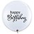 Balão de Festa Látex Liso Decorado - Frase Happy Birthday - 36" 91cm - 2 unidades - Qualatex Outlet - Rizzo - Imagem 1
