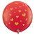 Balão de Festa Látex Liso Decorado - Coração Vermelho - 3' 90cm - 2 unidades - Qualatex Outlet - Rizzo - Imagem 1