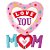 Balão de Festa Microfoil 33" 83cm - Coração Love You Mom - 1 unidade - Qualatex Outlet - Rizzo - Imagem 1