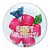 Balão de Festa Bubble 24" 60cm - Flor Happy Birthday - 1 unidade - Qualatex Outlet - Rizzo - Imagem 1