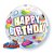 Balão de Festa Bubble 22" 55cm - Happy Birthday Cupcakes Coloridos - 1 unidade - Qualatex Outlet - Rizzo - Imagem 1