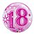Balão de Festa Bubble 22" 55cm - Número 18 Rosa - 1 unidade - Qualatex Outlet - Rizzo - Imagem 1