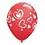 Balão de Festa Látex Liso Decorado - Mix de Corações - 11" 27cm - 50 unidades - Qualatex Outlet - Rizzo - Imagem 1