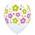 Balão de Festa Látex Liso Decorado - Margarida Branco - 11" 27cm - 50 unidades - Qualatex Outlet - Rizzo - Imagem 1