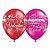 Balão de Festa Látex Liso Decorado - Valentine Happiness Verm/Magenta - 11" 27cm - 50 unidades - Qualatex Outlet - Rizzo - Imagem 1