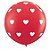 Balão de Festa Látex Liso Decorado - Coração Vermelho - 3' 90cm - 2 unidades - Qualatex Outlet - Rizzo - Imagem 1