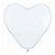Balão de Festa Látex Liso - Coração Branco - 15" 38cm - 50 unidades - Qualatex Outlet - Rizzo - Imagem 1