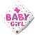 Balão de Festa Microfoil 18" 45cm - Diamante Baby Girl - 1 unidade - Qualatex Outlet - Rizzo - Imagem 1