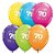 Balão de Festa Látex Liso Decorado - Número 70 Sortido - 11" 27cm - 50 unidades - Qualatex Outlet - Rizzo - Imagem 1