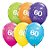 Balão de Festa Látex Liso Decorado - Número 60 Sortido - 11" 27cm - 50 unidades - Qualatex Outlet - Rizzo - Imagem 1