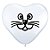 Balão de Festa Látex Liso Decorado - Coração Rosto de Gato - 6" 15cm - 100 unidades - Qualatex Outlet - Rizzo - Imagem 1