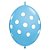 Balão de Festa Látex Liso Q-Link - Polka Dots Azul - 12" 30cm - 50 unidades - Qualatex Outlet - Rizzo - Imagem 1