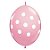 Balão de Festa Látex Liso Q-Link - Polka Dots Rosa - 12" 30cm - 50 unidades - Qualatex Outlet - Rizzo - Imagem 1