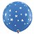 Balão de Festa Látex Liso Decorado - Estrela Azul - 3' 90cm - 2 unidades - Qualatex Outlet - Rizzo - Imagem 1