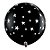 Balão de Festa Látex Liso Decorado - Estrela Preto - 3' 90cm - 2 unidades - Qualatex Outlet - Rizzo - Imagem 1