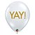 Balão de Festa Látex Liso Decorado - Yay! Damante Transparente - 11" 27cm - 50 unidades - Qualatex Outlet - Rizzo - Imagem 1