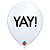 Balão de Festa Látex Liso Decorado - Yay! Branco - 11" 27cm - 50 unidades - Qualatex Outlet - Rizzo - Imagem 1