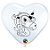 Balão de Festa Látex Liso Decorado - Coração Unicórnio Branco - 6" 15cm - 100 unidades - Qualatex Outlet - Rizzo - Imagem 1