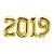 Balão de Festa Microfoil 16" 40cm - Kit 2019 Ouro - 1 unidade - Qualatex Outlet - Rizzo - Imagem 1