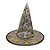 Chapéu de Bruxa Transparente Preto - Caveira Dourada - Halloween - 1 unidade - Rizzo - Imagem 1